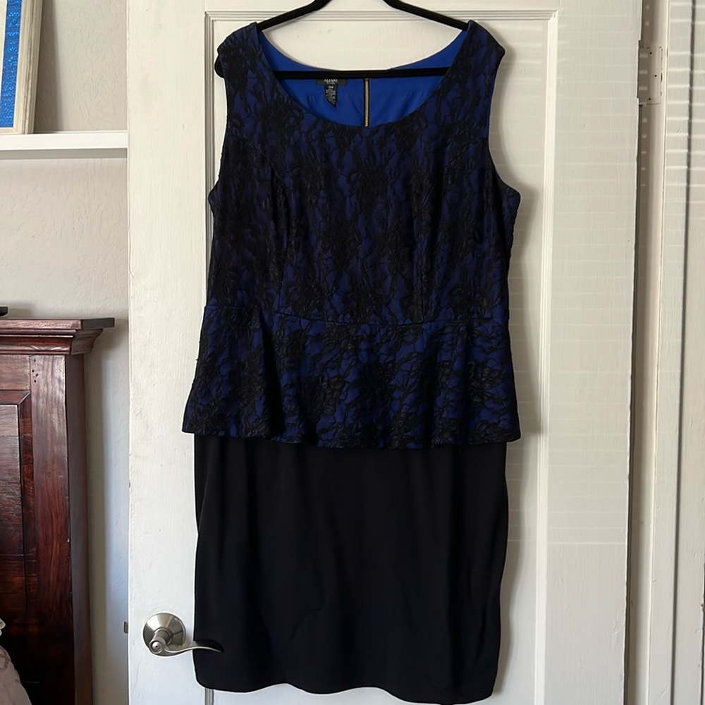 Alfani Women Blue and Black Dress 18 W